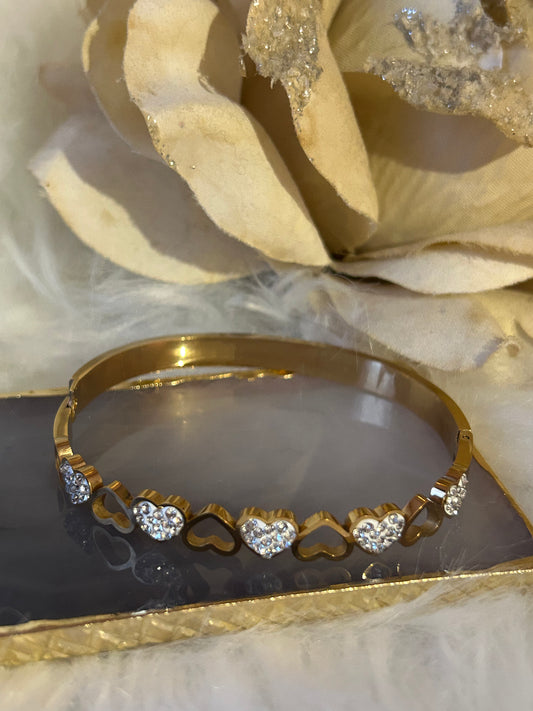 Golden Heart Armband, 18k Verguld Titanium| Beautiva Boutique