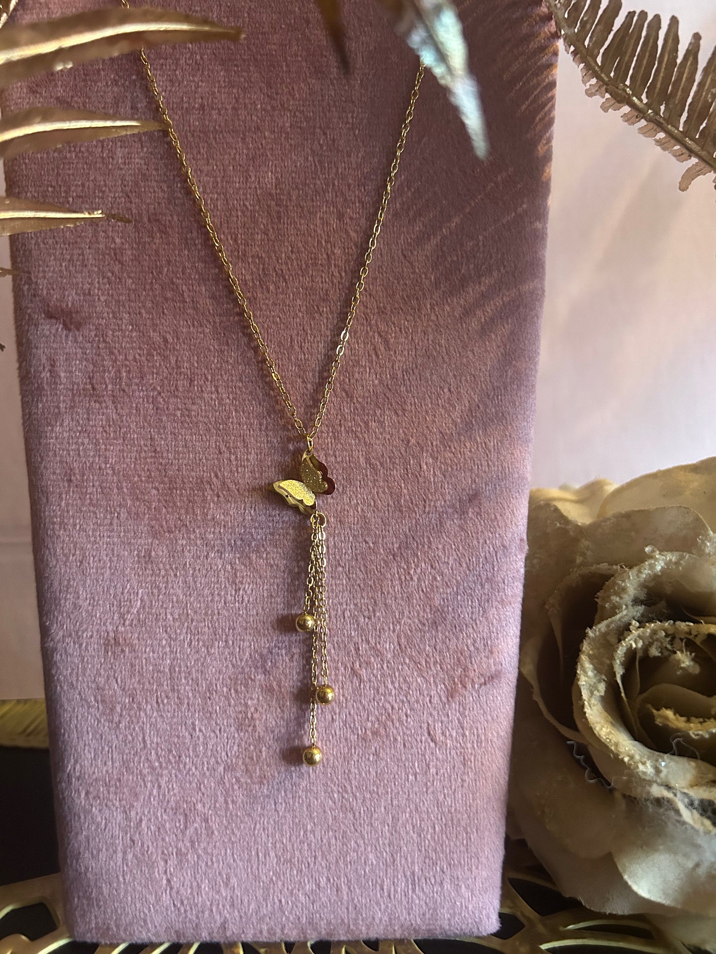 Gouden vlinderketting van roestvrij staal met hangers|Beautiva Boutique