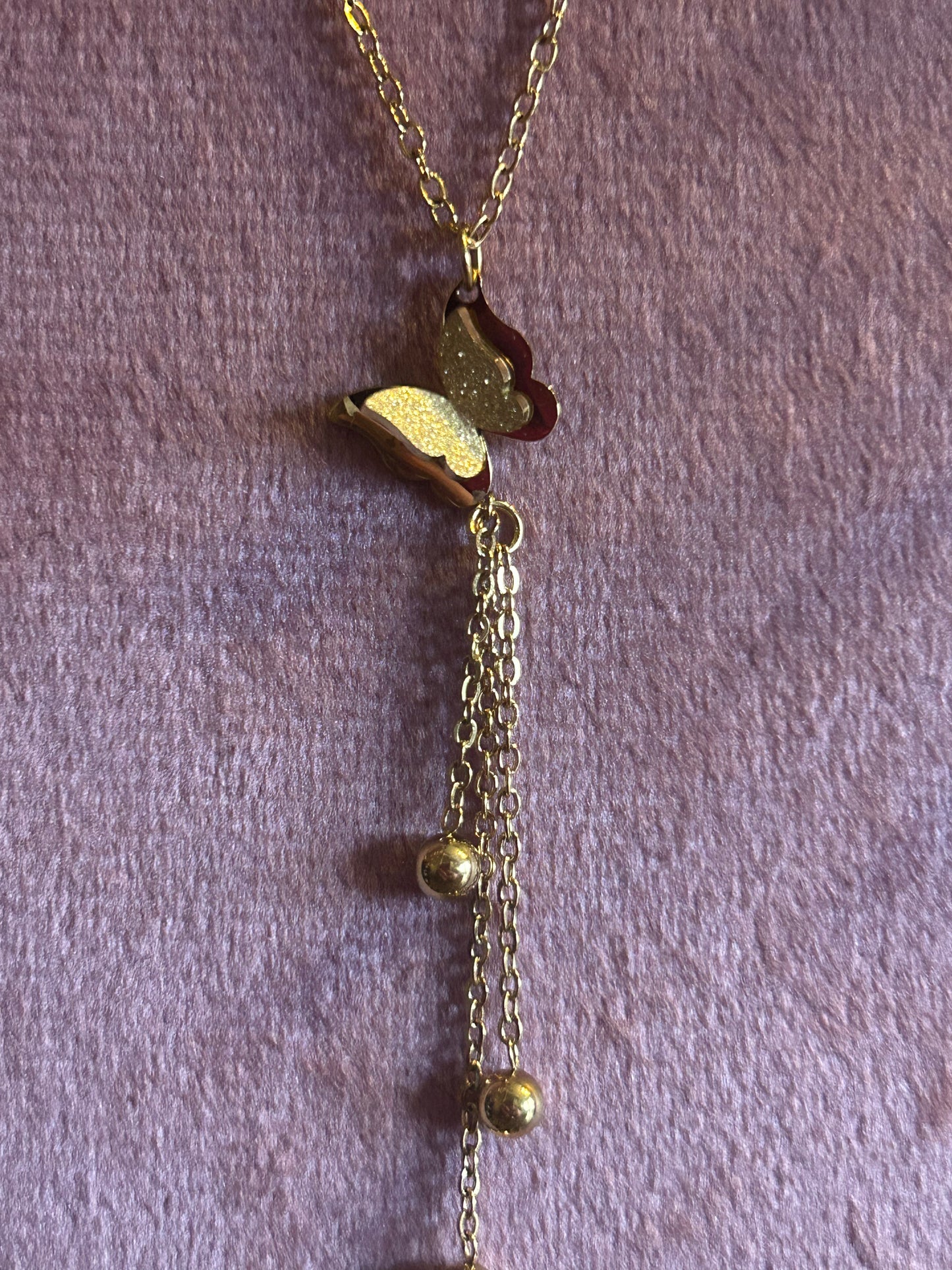 Gouden vlinderketting van roestvrij staal met hangers|Beautiva Boutique
