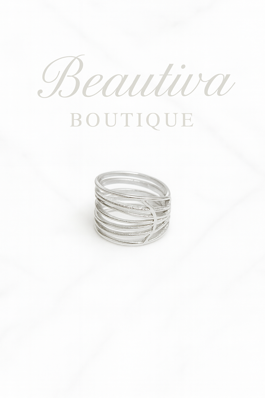 Elegante Multi Band Design Ring Zilverkleurig | Beautiva Boutique
