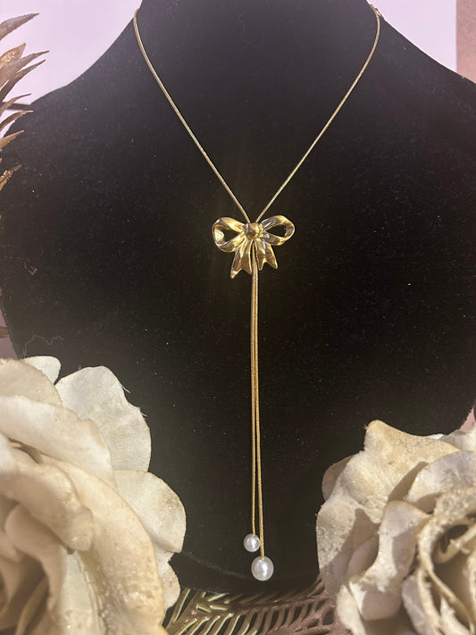 Gouden Knoop Ketting – Witte Parels, Vrouwelijke Eleganties|Beautiva Boutique
