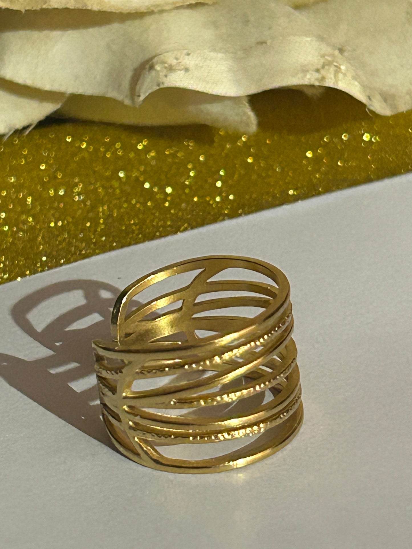 Elegante Multi Band Design Ring, 18K vergulde RVS Ring | Beautiva Boutique