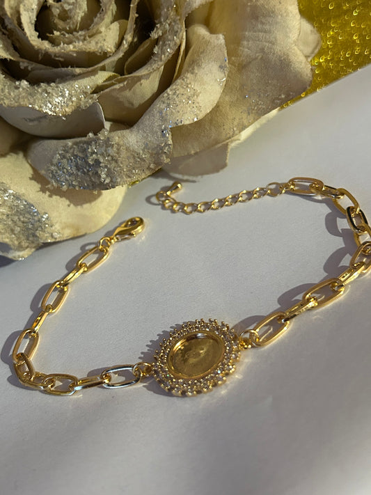 Luxe Turkse 18K vergulde munten armband met zirkonia, RVS| Beautiva Boutique
