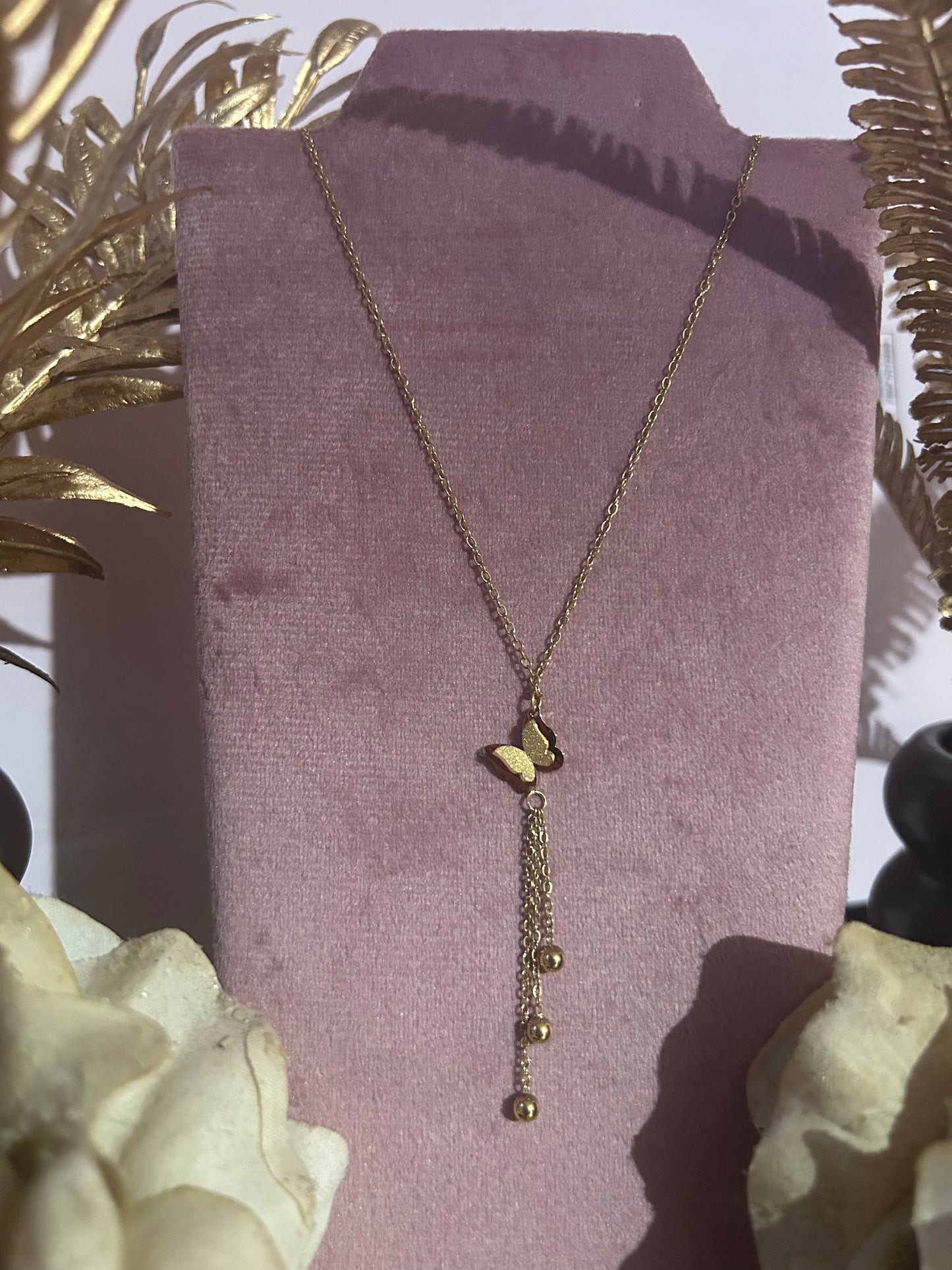 Gouden vlinderketting van roestvrij staal met hangers|Beautiva Boutique