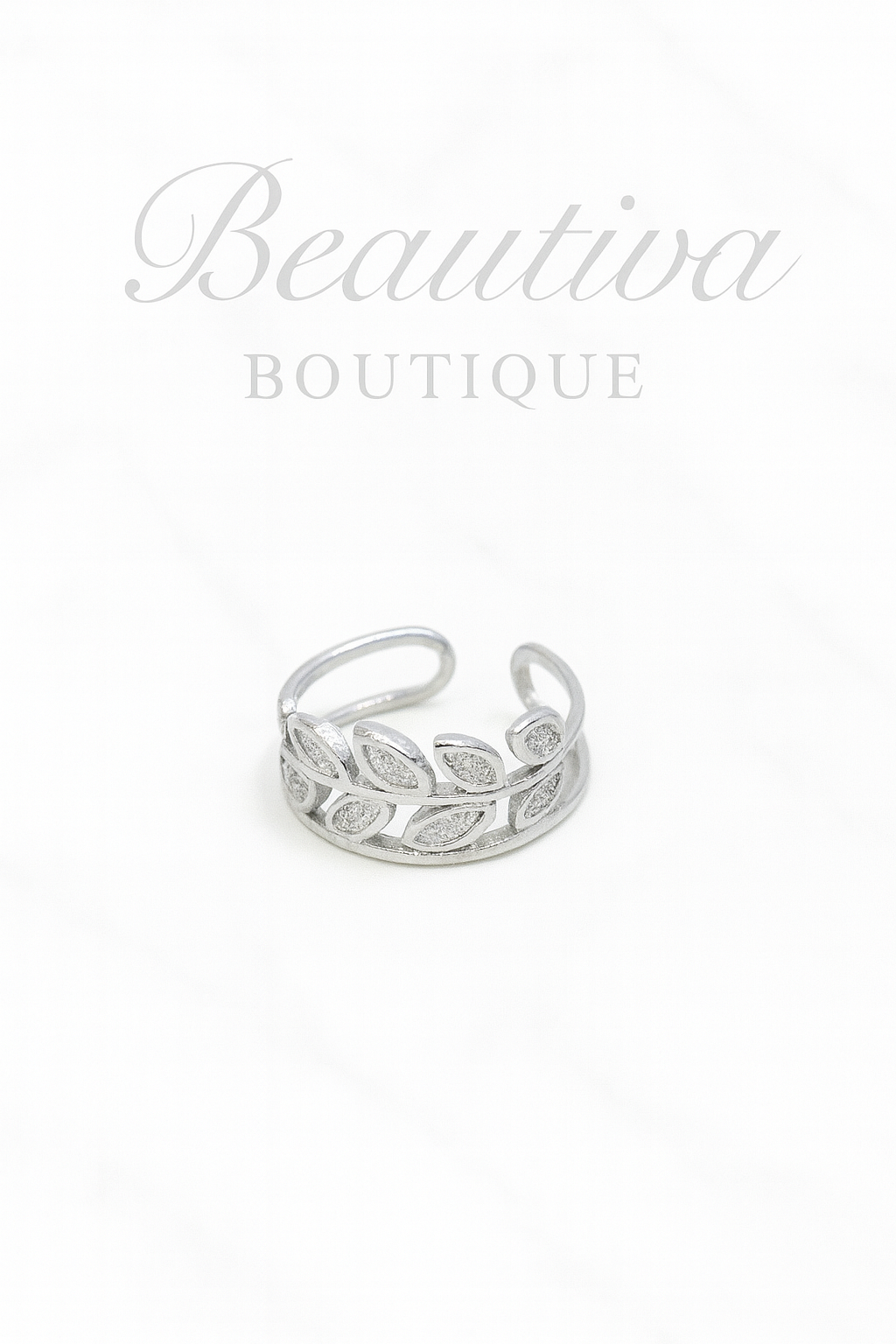 RVS Ring Bladmotief Design | Beautiva Boitique
