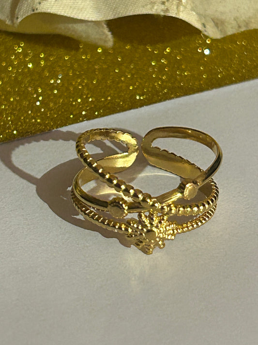 Zonster Design Ring  , 18K verguld RVS| Beautiva Boutique